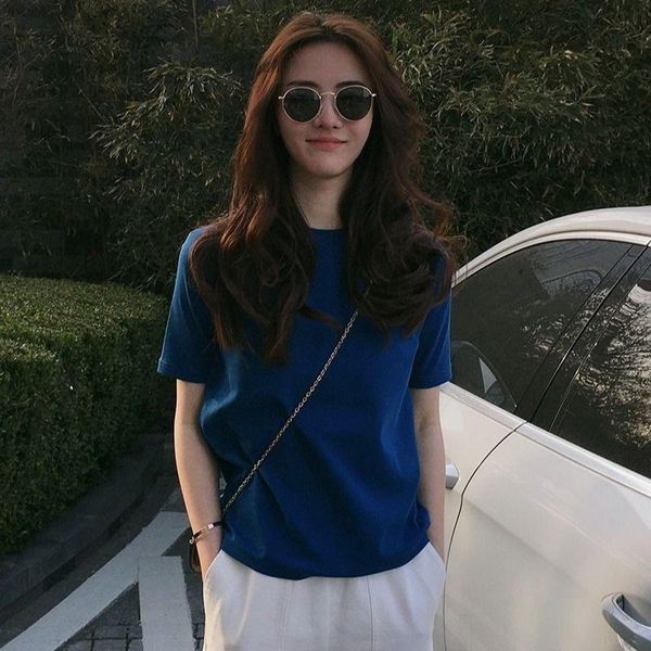 women's t-shirt cotton fashionable plain short-sleeved female loose korean half-sleeved summer fashion t, White
women's t-shirt cotton fashionable plain short-sleeved female loose korean half-sleeved summer fashion t, White
