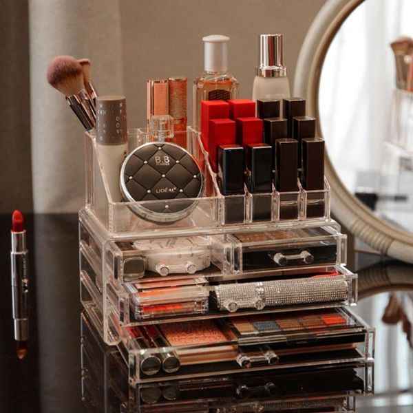 hooks & rails transparent makeup organizer box display lipsticks jewelry storage holder multi-layer cosmetic drawer container boxes
hooks & rails transparent makeup organizer box display lipsticks jewelry storage holder multi-layer cosmetic drawer container boxes