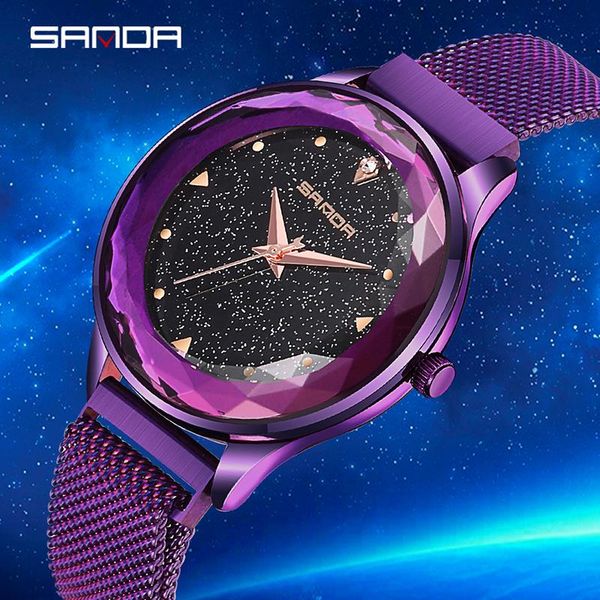 wristwatches sanda 250 lady crystal watch magnet buckle women dress fashion quartz watches female stainless steel, Slivery;brown
wristwatches sanda 250 lady crystal watch magnet buckle women dress fashion quartz watches female stainless steel, Slivery;brown