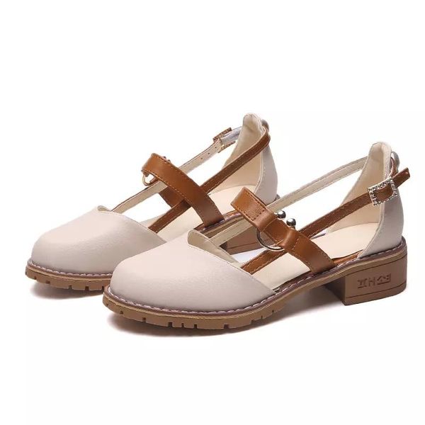 sandals women's summer baotou hollow out middle heel mary shoes apricot fashionable versatile comfortable non slip, Black
sandals women's summer baotou hollow out middle heel mary shoes apricot fashionable versatile comfortable non slip, Black