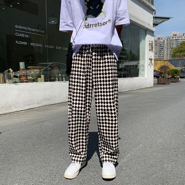 spring summer plaid pants men's fashion retro casual wide-leg men streetwear loose hip-hop straight mens trousers, Black
spring summer plaid pants men's fashion retro casual wide-leg men streetwear loose hip-hop straight mens trousers, Black