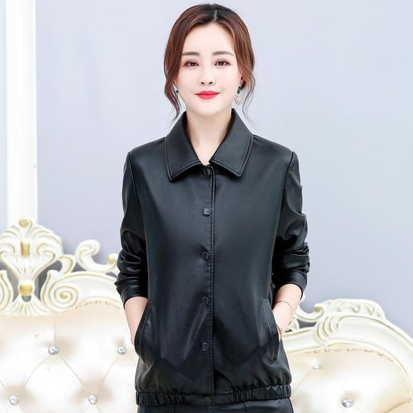 women's leather & faux autumn black jacket women loose short biker moto coats ladies turn down collar single-breasted outwear
women's leather & faux autumn black jacket women loose short biker moto coats ladies turn down collar single-breasted outwear
