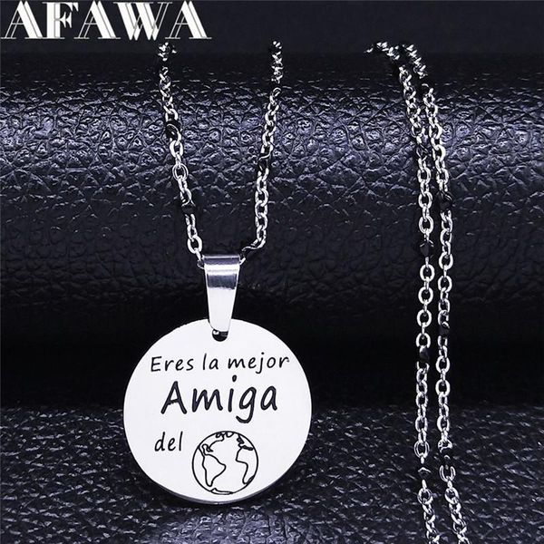 pendant necklaces amiga stainless steel women silver color spanish friends small round chain necklace jewelry collares de acero inoxida n370
pendant necklaces amiga stainless steel women silver color spanish friends small round chain necklace jewelry collares de acero inoxida n370