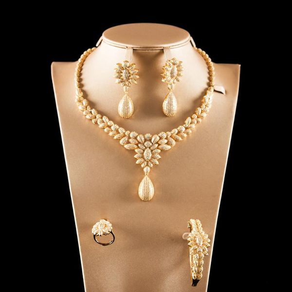 earrings & necklace water drop shape cubic zircon 4pcs bridal set for women or lady, Silver
earrings & necklace water drop shape cubic zircon 4pcs bridal set for women or lady, Silver
