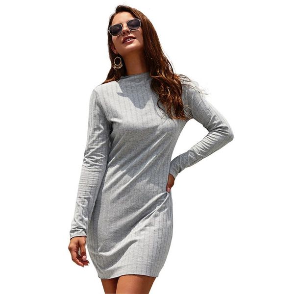 casual dresses knitted women dress slim solid long sleeve spring autumn harajuku wl379, Black;gray
casual dresses knitted women dress slim solid long sleeve spring autumn harajuku wl379, Black;gray