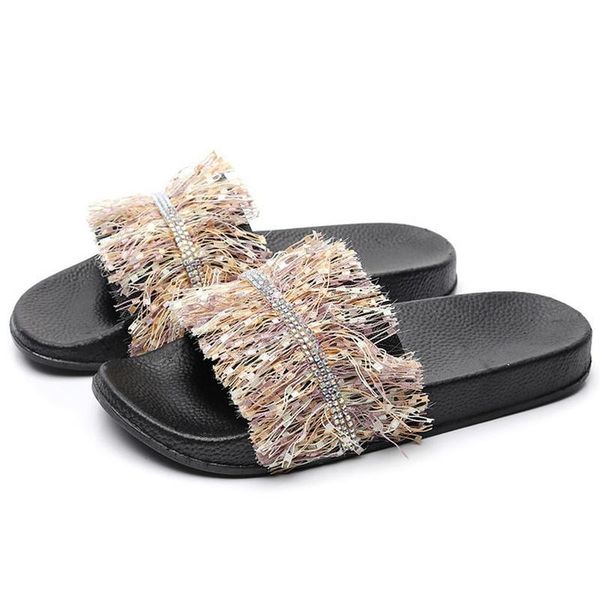 slippers summer fringe women platform flat crystal casual fashion slides beach outdoor sandals ladies shoes zapatos de mujer, Black
slippers summer fringe women platform flat crystal casual fashion slides beach outdoor sandals ladies shoes zapatos de mujer, Black