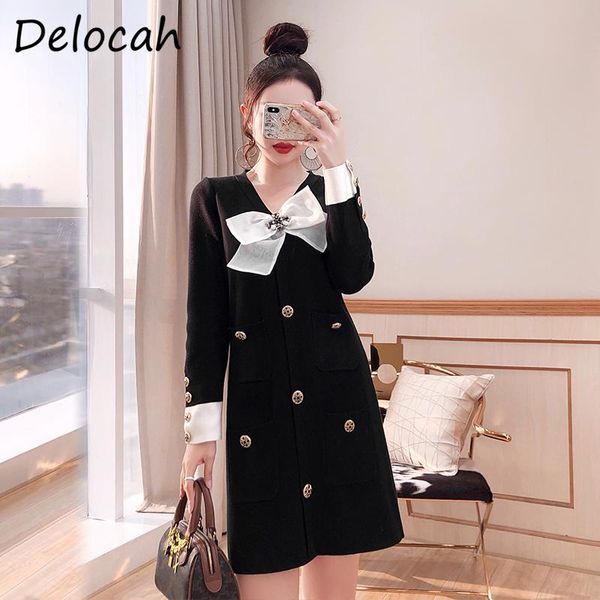 casual dresses delocah women autumn fashion designer party short dress long sleeve bow pockets black elegant knitting ladies pencil, Black;gray
casual dresses delocah women autumn fashion designer party short dress long sleeve bow pockets black elegant knitting ladies pencil, Black;gray