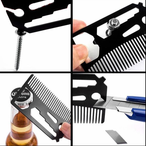 hair brushes convenient black stainless steel multifunctional corkscrew comb brush beard accessories easy to carry, Silver
hair brushes convenient black stainless steel multifunctional corkscrew comb brush beard accessories easy to carry, Silver