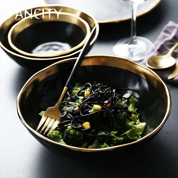 bowls fancity 1pc minimalist dinner bowl black gold ceramic rice with golden-edge dinnerware soup noodle decorative
bowls fancity 1pc minimalist dinner bowl black gold ceramic rice with golden-edge dinnerware soup noodle decorative