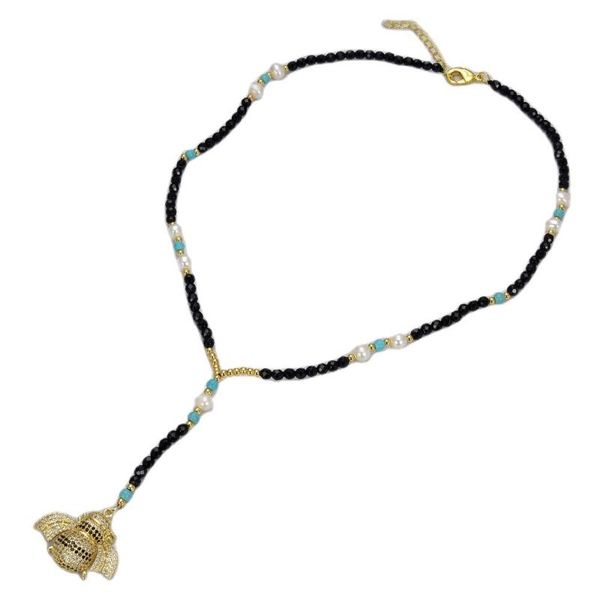 pendant necklaces jk 18'' black onyx white pearl turquoises necklace cz, Silver
pendant necklaces jk 18'' black onyx white pearl turquoises necklace cz, Silver