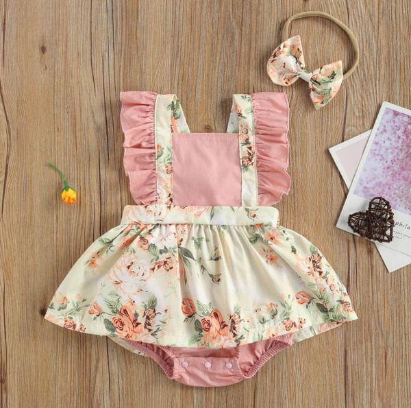 rompers summer baby bodysuits girl sleeve u-neck dress floral printed romper hairband infants girls clothes, Blue
rompers summer baby bodysuits girl sleeve u-neck dress floral printed romper hairband infants girls clothes, Blue