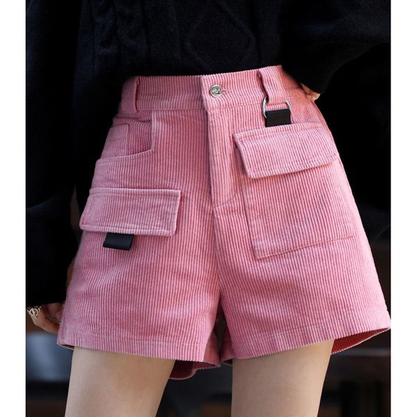 women's shorts winter corduroy for women high elastic waist pockets wide leg femme pink green brown 7 color woman 9l4j, White;black
women's shorts winter corduroy for women high elastic waist pockets wide leg femme pink green brown 7 color woman 9l4j, White;black