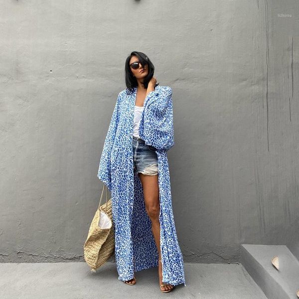 women's swimwear 2021 bohemian leopard print long cardigan coat swimsuit cover up summer tunic dress for woman beachwear bikini ups, White;black
women's swimwear 2021 bohemian leopard print long cardigan coat swimsuit cover up summer tunic dress for woman beachwear bikini ups, White;black