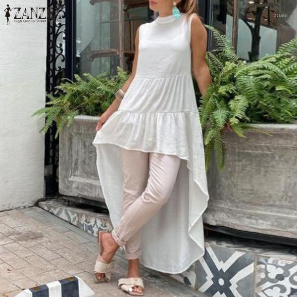 women's blouses & shirts fashion asymmetrical women's summer 2022 casual sleeveless tank blusas female o neck tunic plus size che, White
women's blouses & shirts fashion asymmetrical women's summer 2022 casual sleeveless tank blusas female o neck tunic plus size che, White