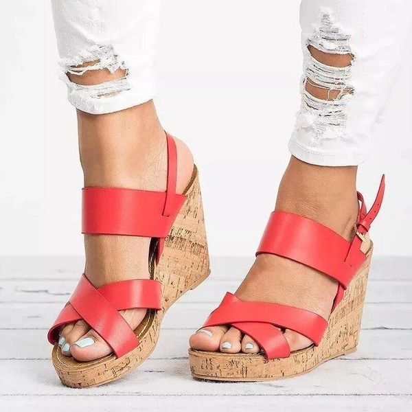 women sandals 2021 fashion buckle summer shoes high heel 8cm wedge platform big size 43, Black
women sandals 2021 fashion buckle summer shoes high heel 8cm wedge platform big size 43, Black