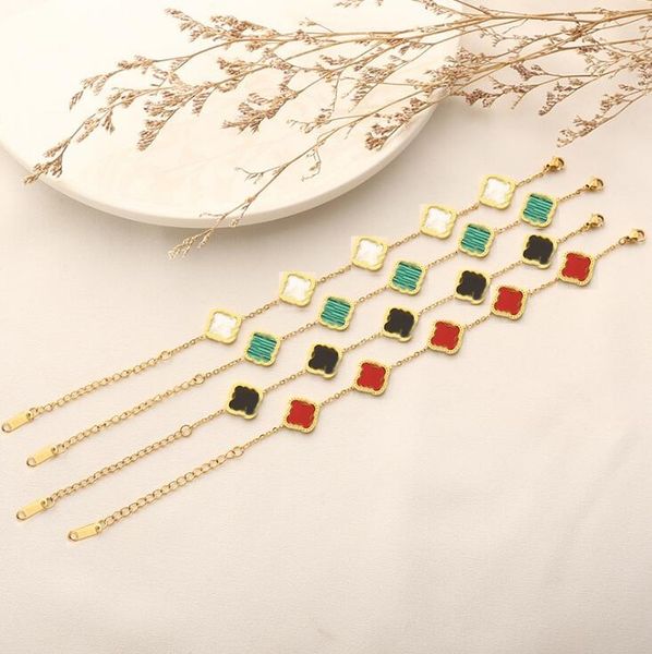 4 colors designer clover bracelet gold lucky love bracelets expend glory riches fashion design women wedding party hand chain, Golden;silver
4 colors designer clover bracelet gold lucky love bracelets expend glory riches fashion design women wedding party hand chain, Golden;silver