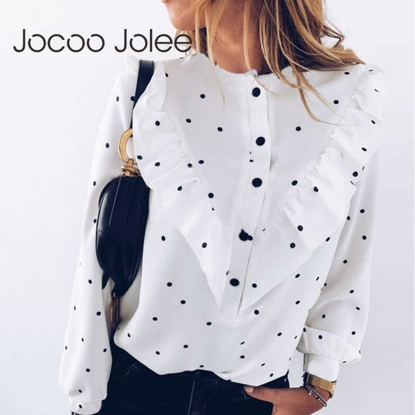 jocoo jolee elegant ruffle polka dot print blouse women o-neck long sleeve shirt female spring summer casual shirt lady clothing 210619, White
jocoo jolee elegant ruffle polka dot print blouse women o-neck long sleeve shirt female spring summer casual shirt lady clothing 210619, White