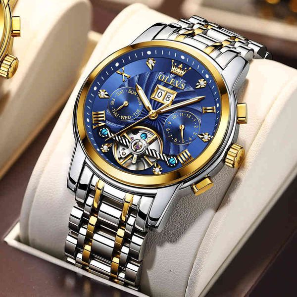 olevs mens watch automatic mechanical tourbillon slef-wind luxury stainless steel waterproof luminous date wrist, Silver
olevs mens watch automatic mechanical tourbillon slef-wind luxury stainless steel waterproof luminous date wrist, Silver