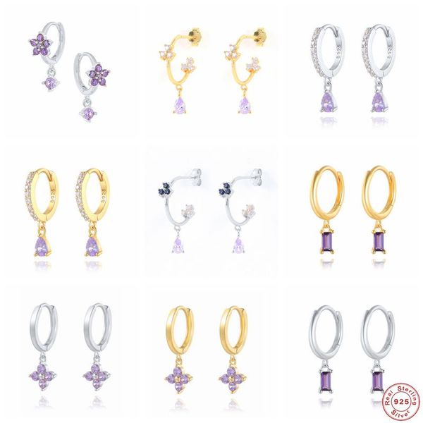 hoop & huggie gs 925 sterling silver purple crystal flower charm earrings women 2021 trend luxury waterdrop pendant pendientes jewelry, Golden;silver
hoop & huggie gs 925 sterling silver purple crystal flower charm earrings women 2021 trend luxury waterdrop pendant pendientes jewelry, Golden;silver