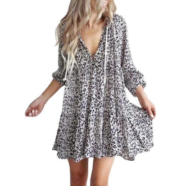 casual dresses leopard printing long sleeve for women streetwear loose v neck mini dress ladies party daily holiday vestidos sundress, Black;gray
casual dresses leopard printing long sleeve for women streetwear loose v neck mini dress ladies party daily holiday vestidos sundress, Black;gray