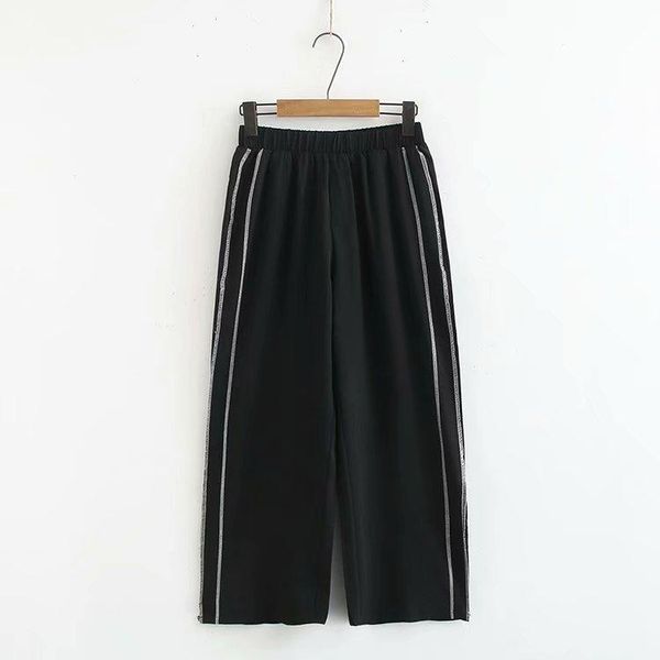 women's pants & capris 2021 plus size women wide leg summer clothing fashion casual loose combed cotton split trousers f34-8641, Black;white
women's pants & capris 2021 plus size women wide leg summer clothing fashion casual loose combed cotton split trousers f34-8641, Black;white
