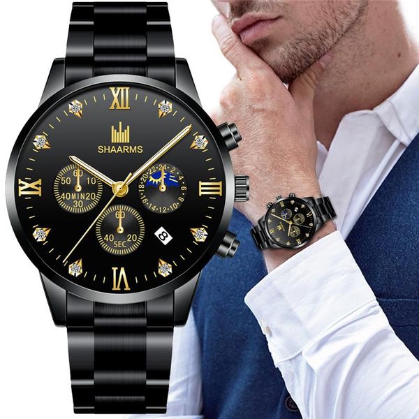 wristwatches mens fashion shaarms watches military sport date calendar quartz wrist watch men casual stainless steel gift reloj hombre, Slivery;brown
wristwatches mens fashion shaarms watches military sport date calendar quartz wrist watch men casual stainless steel gift reloj hombre, Slivery;brown