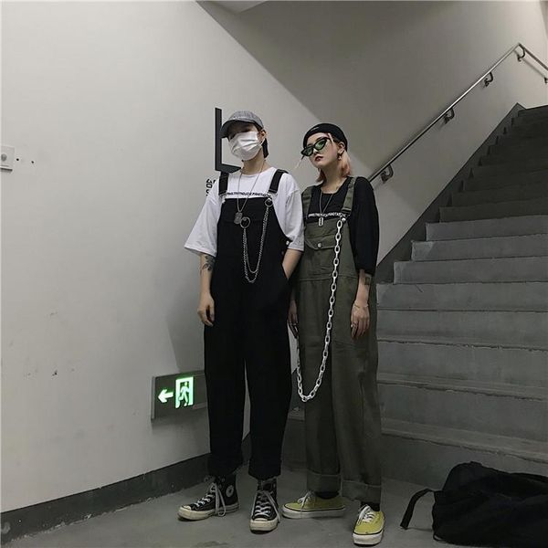 men's pants retro loose one-piece back men with overalls ins web celebrity and women, Black
men's pants retro loose one-piece back men with overalls ins web celebrity and women, Black