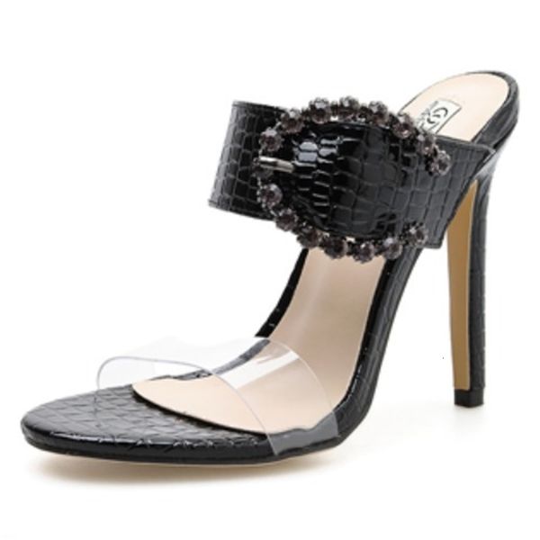 sandals classic pvc summer high heel slippers women slip-on thin heel round toe rhinestones buckle strap shallow party black solid
sandals classic pvc summer high heel slippers women slip-on thin heel round toe rhinestones buckle strap shallow party black solid