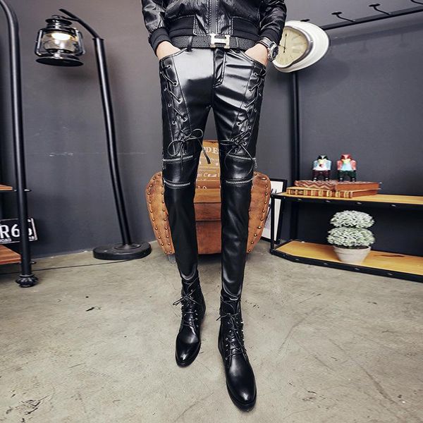 men's pants leather winter thickening slim feet male pu streetwear men ropa de hombre 2021 hip hop trousers, Black
men's pants leather winter thickening slim feet male pu streetwear men ropa de hombre 2021 hip hop trousers, Black