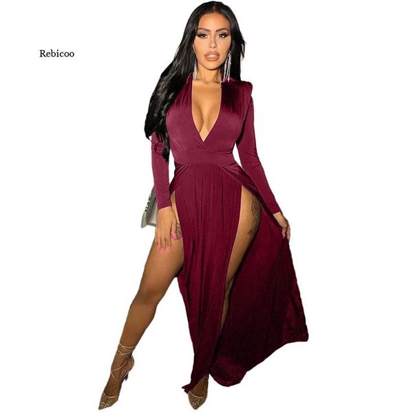 casual dresses women high split long maxi party deep v neck solid bodycon dress for night club skinny sleeve, Black;gray
casual dresses women high split long maxi party deep v neck solid bodycon dress for night club skinny sleeve, Black;gray