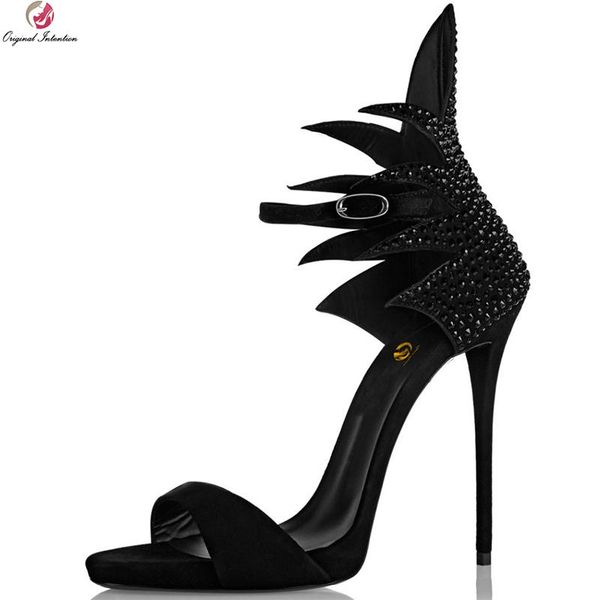 original intention stylish women sandals fashion appliques open toe thin high heels shoes woman plus us size 4-15, Black
original intention stylish women sandals fashion appliques open toe thin high heels shoes woman plus us size 4-15, Black