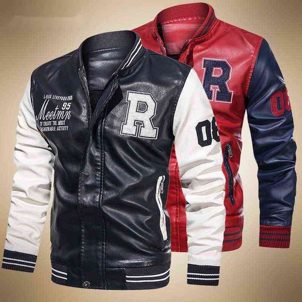 men's faux fur jacket men embroidery baseball jackets pu leather coats male slim fit college fleece pilot moto brand clothing, Black
men's faux fur jacket men embroidery baseball jackets pu leather coats male slim fit college fleece pilot moto brand clothing, Black