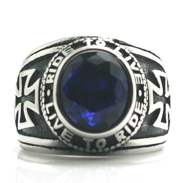 cluster rings 316l stainless steel cool cross ride to live, live blue stone classic motorcycle ring, Golden;silver
cluster rings 316l stainless steel cool cross ride to live, live blue stone classic motorcycle ring, Golden;silver