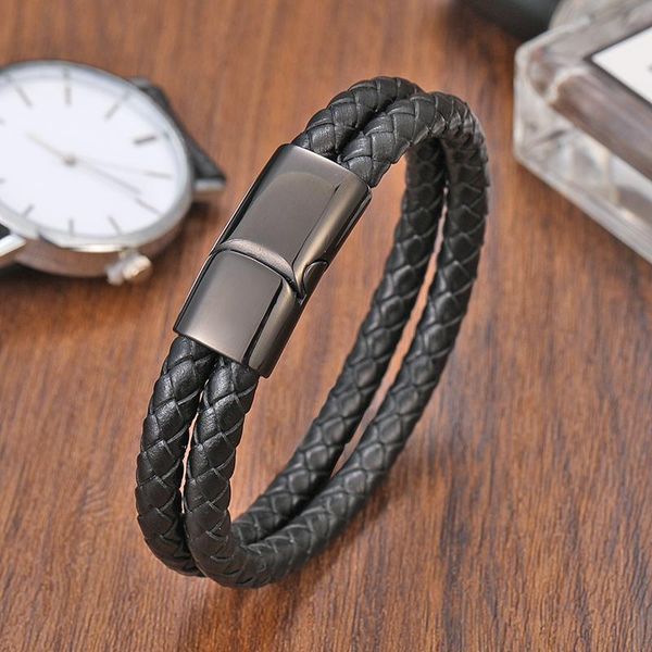 charm bracelets fashion men's leather bracelet simple retro red double rope 316 stainless steel magnet buckle jewelry, Golden;silver
charm bracelets fashion men's leather bracelet simple retro red double rope 316 stainless steel magnet buckle jewelry, Golden;silver