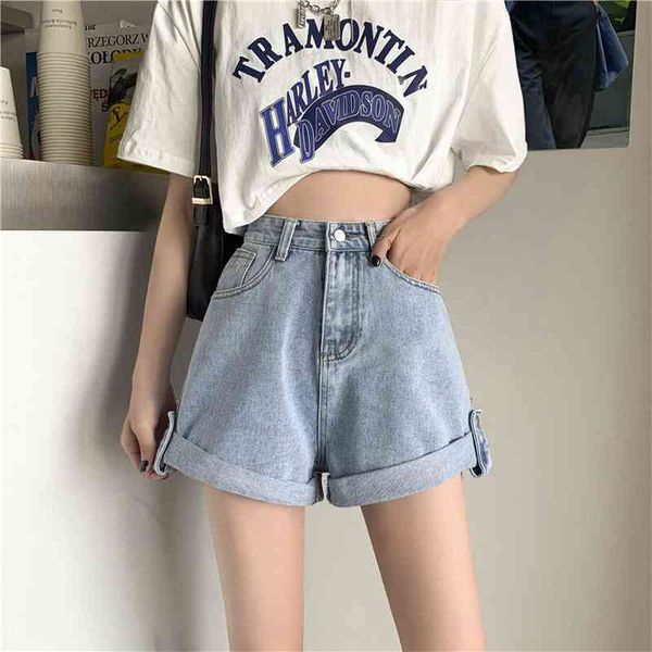 summer high-waist denim short loose wide-leg jeans pants woman streetwear button fly cuffs blue 210602, White;black
summer high-waist denim short loose wide-leg jeans pants woman streetwear button fly cuffs blue 210602, White;black