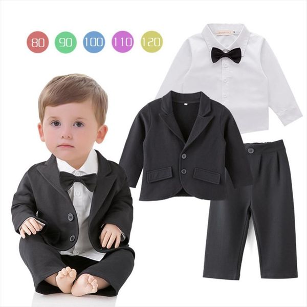 baby boys gentlemen tuxedo shirt wedding party suit black formal wear blazer with bowtie 3pcs, White
baby boys gentlemen tuxedo shirt wedding party suit black formal wear blazer with bowtie 3pcs, White