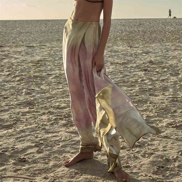 summer women's casual tie-dye high-waist loose wide-leg pants 210430, Black;white 
summer women's casual tie-dye high-waist loose wide-leg pants 210430, Black;white