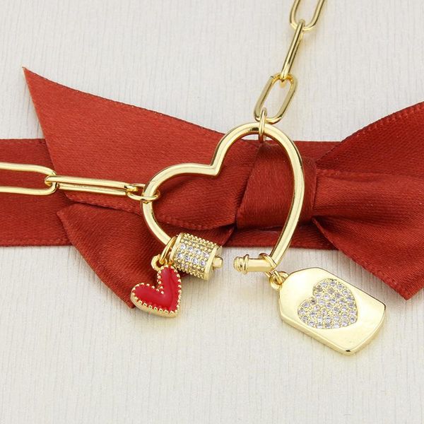 gold color copper zircon stone clasp buckle necklace romantic red hollow heart tag pendant goth jewelry gift chains, Silver
gold color copper zircon stone clasp buckle necklace romantic red hollow heart tag pendant goth jewelry gift chains, Silver