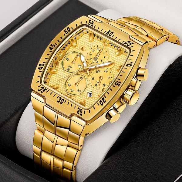 wristwatches relogio masculino wwoor men's watch 2021 luxury gold square quartz waterproof wristwatch fashion chronograph montre homme, Slivery;brown
wristwatches relogio masculino wwoor men's watch 2021 luxury gold square quartz waterproof wristwatch fashion chronograph montre homme, Slivery;brown
