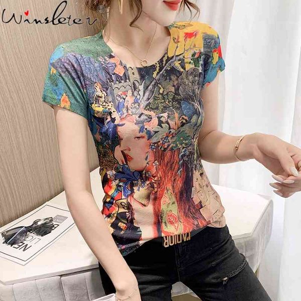 women's t-shirt summer european clothes print graffiti fashion women short sleeve bottoming shirt all match street tees t1570, White
women's t-shirt summer european clothes print graffiti fashion women short sleeve bottoming shirt all match street tees t1570, White