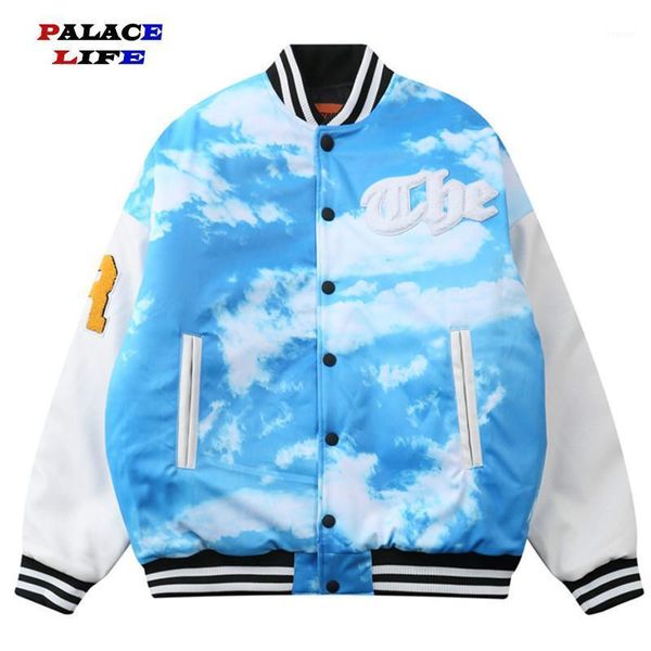 thicken baseball jacket men cloud full print leather patchwork bomber coat letters patch 2021 hip hop hipster streetwear men's jackets, Black;brown
thicken baseball jacket men cloud full print leather patchwork bomber coat letters patch 2021 hip hop hipster streetwear men's jackets, Black;brown