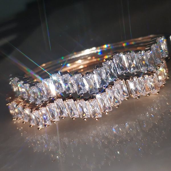 selling shinning luxury jewelry 925 sterling silver t princess cut white z cz diamond gemstones party women open adjustable bangle, Black
selling shinning luxury jewelry 925 sterling silver t princess cut white z cz diamond gemstones party women open adjustable bangle, Black