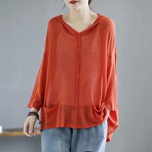 women's knits & tees hooded knitted cardigan summer long-sleeved sun protection clothes air-conditioned shirt loose large size wild thi, White
women's knits & tees hooded knitted cardigan summer long-sleeved sun protection clothes air-conditioned shirt loose large size wild thi, White