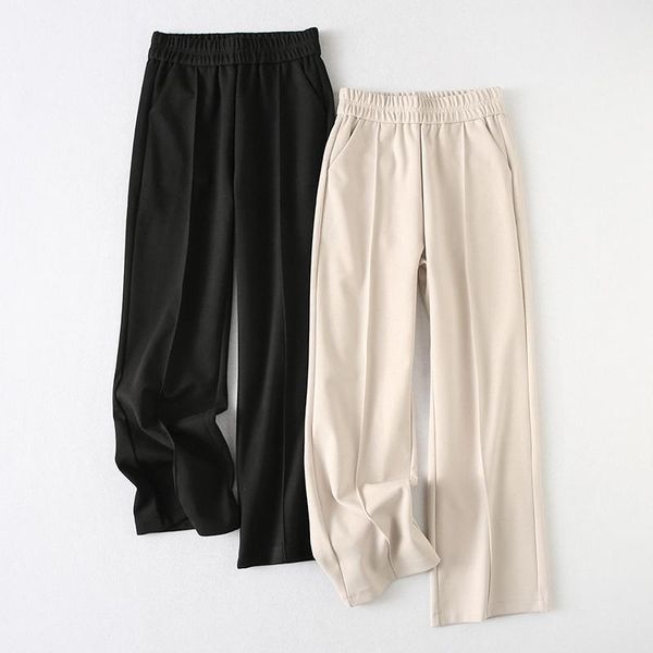 women's pants & capris casual all-match solid drawstring elastic waist straight split wide-leg nine-point women 2021 summer korean pure, Black;white
women's pants & capris casual all-match solid drawstring elastic waist straight split wide-leg nine-point women 2021 summer korean pure, Black;white