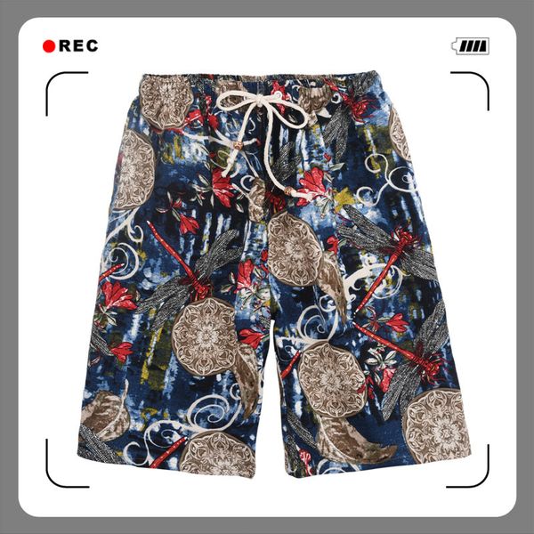 2021 soccer shorts summer style cotton and linen printed big pants beach men's loose hamsik ddd444, Black;red
2021 soccer shorts summer style cotton and linen printed big pants beach men's loose hamsik ddd444, Black;red