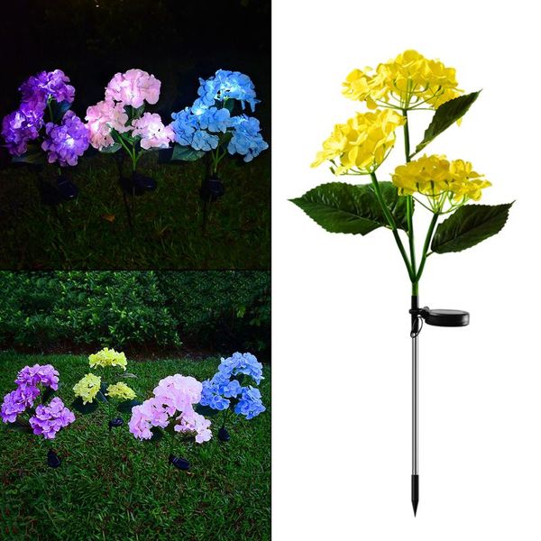 solar lamps hydrangea flower lights led lantern courtyard lamp for patio backyard