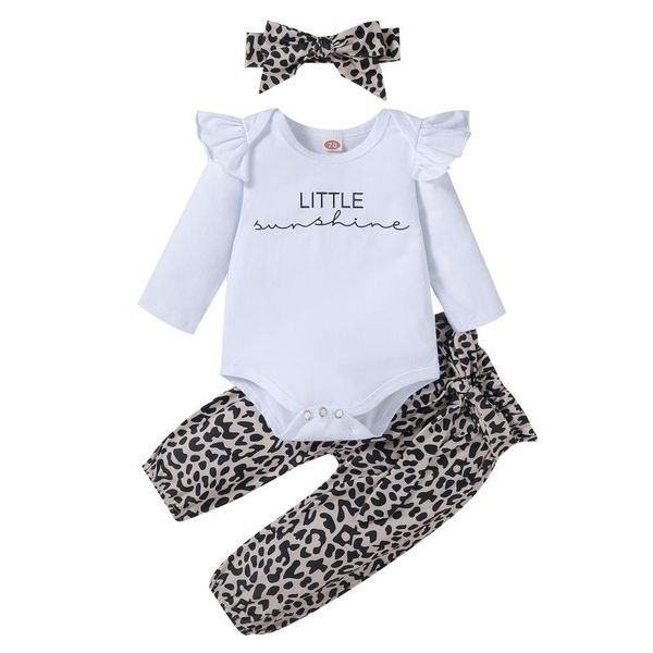 clothing sets baby girls clothes set letter print long sleeve o-neck romper+leopard trousers+headband, White
clothing sets baby girls clothes set letter print long sleeve o-neck romper+leopard trousers+headband, White