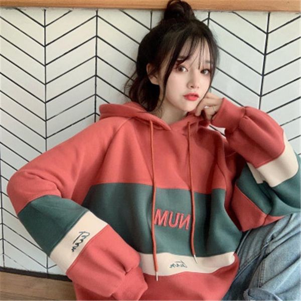 women loose long sleeve pullover autumn winter ladies casual oversized sweatshirts harajuku hoodies 2021 ins women's &, Black
women loose long sleeve pullover autumn winter ladies casual oversized sweatshirts harajuku hoodies 2021 ins women's &, Black