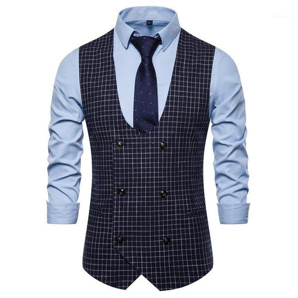 men's vests plaid man's u neck steampunk double-breasted casual waistcoat slim fit groomsmen costumes wedding suit, Black;white
men's vests plaid man's u neck steampunk double-breasted casual waistcoat slim fit groomsmen costumes wedding suit, Black;white