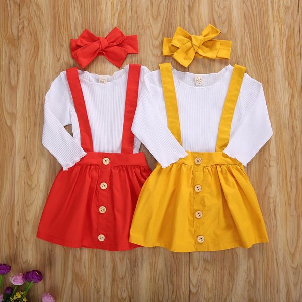 infant kids baby girls 3pcs set solid children spring autumn clothing ribbed shirt overall skirts headband outfits 1-5y, White
infant kids baby girls 3pcs set solid children spring autumn clothing ribbed shirt overall skirts headband outfits 1-5y, White